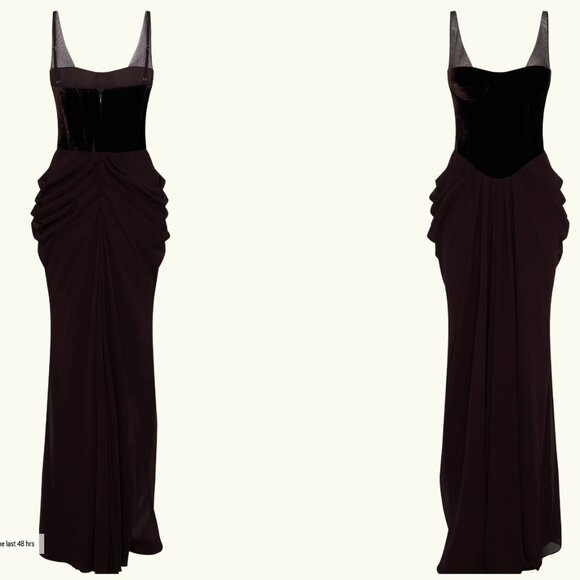 NWT Meshki Roxanne Velvet Corset Maxi Dress - Cacao Brown XS Xsmall 2US 34EU - Picture 9 of 12